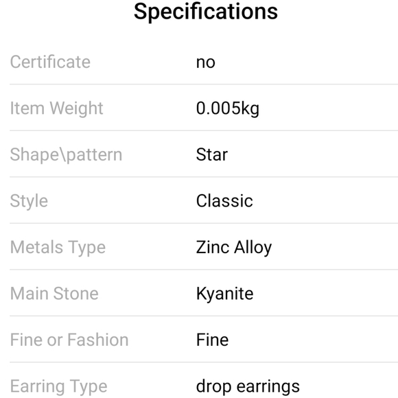 Star and Crescent Moon Earrings with Blue Gemstones - Picture 6 of 6